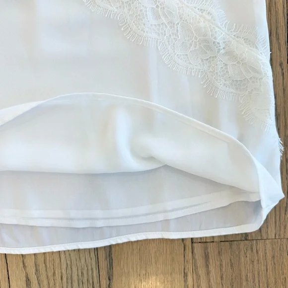 NWT LUSH Women’s White Lace Trim Cami Top Size Small - Picture 6 of 12